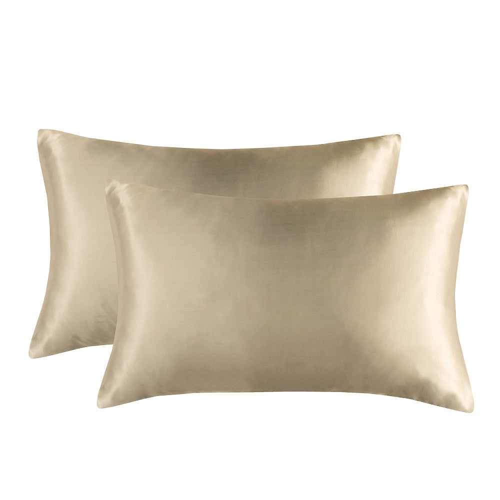 Imitation Silk Pillowcase - Solid Color - Calm Cloud Bedding